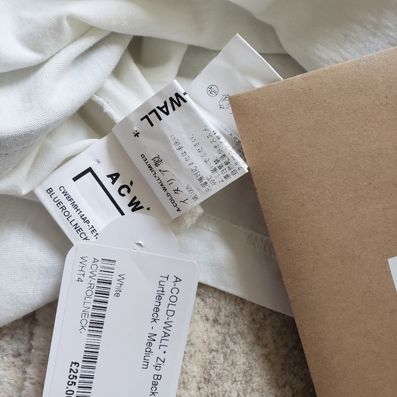 A-COLD-WALL Zipper Rollneck Turtleneck Top in Off White - Men's Medium - Picture 6 of 9